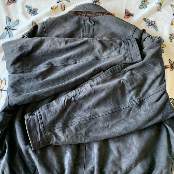 Vintage Overland Silverado Leather Bomber Jacket Blanket Lined Wool Pilot Flight - Picture 9 of 15
